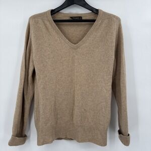 Vintage THANE Scotland cashmere‎ sweater; beige, Men's size S V-neck, pullover,